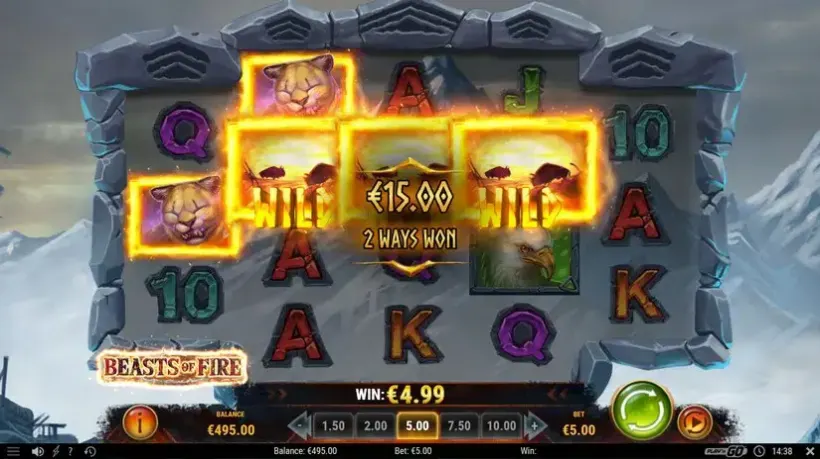 Beasts of Fire slot screenshot 