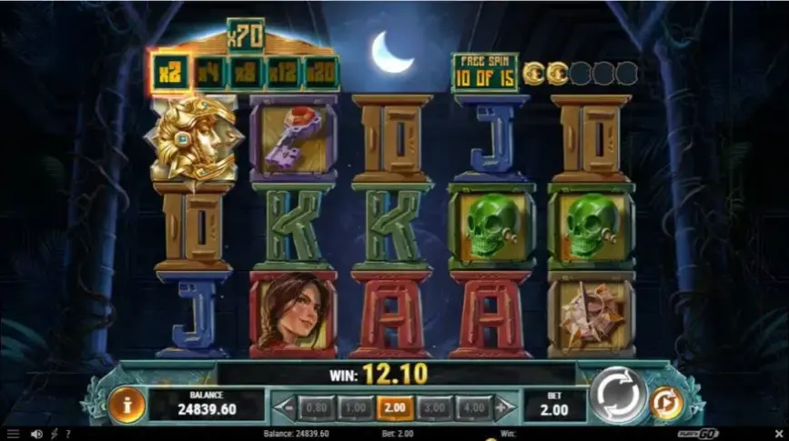 Cat Wilde in the Eclipse of the Sun God slot screenshot 
