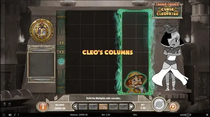 Charlie Chance and the Curse of Cleopatra slot screenshot 2