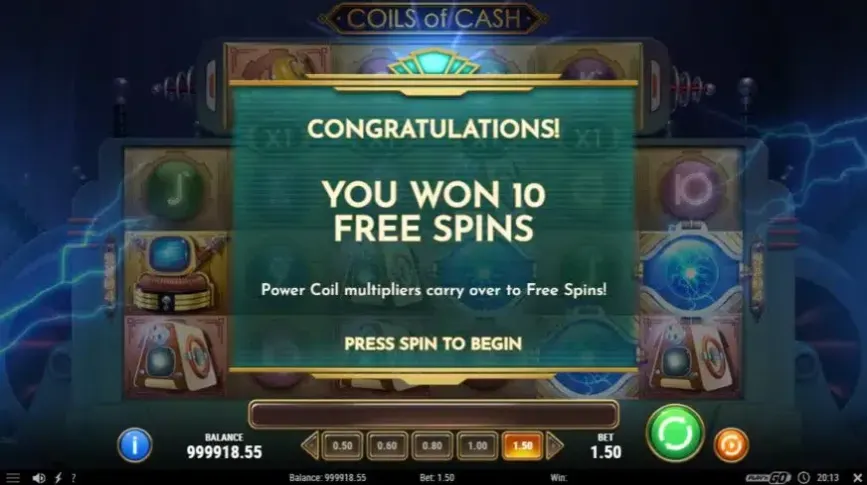 Coils of Cash slot screenshot 3