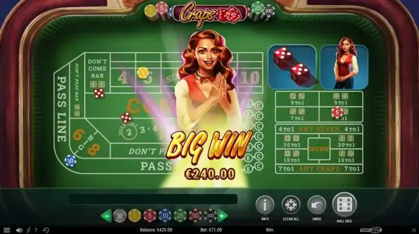 Craps slot screenshot 