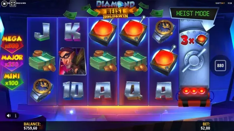 Diamond Heist Hold & Win slot screenshot 6