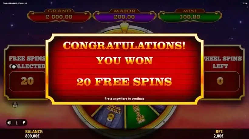 Golden Buffalo Double Up slot screenshot 5