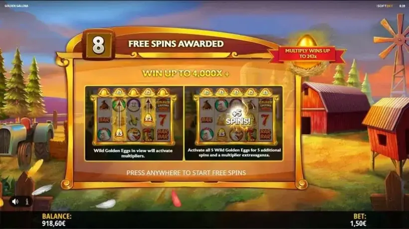 Golden Gallina slot screenshot 5