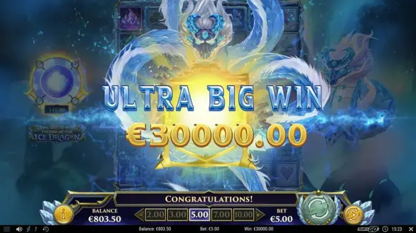 Legend of the Ice Dragon slot screenshot 