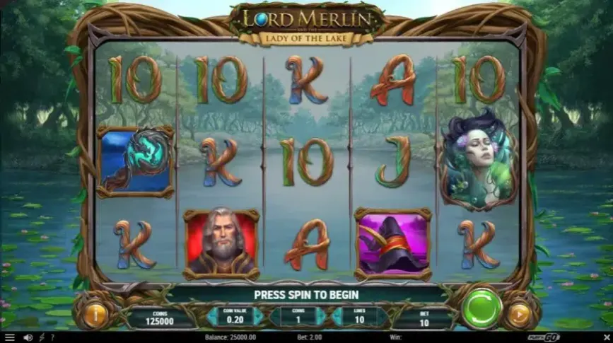 Lord Merlin and the Lady of the Lake slot screenshot 1