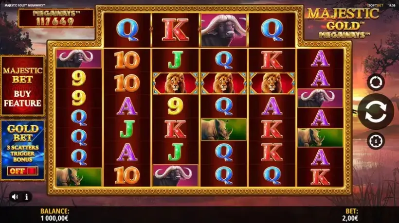 Majestic Gold Megaways slot screenshot 