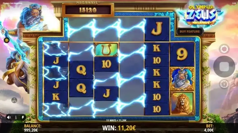 Olympus Zeus Megaways slot screenshot 2