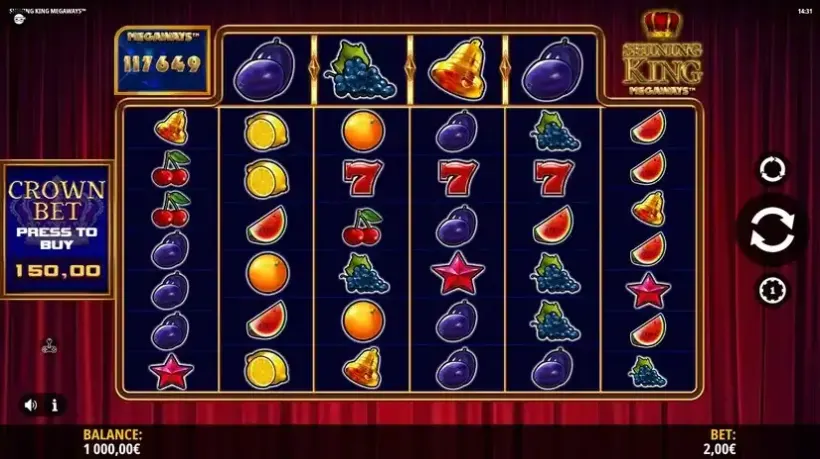 Shining King Megaways slot screenshot 1
