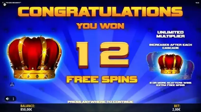 Shining King Megaways slot screenshot 3