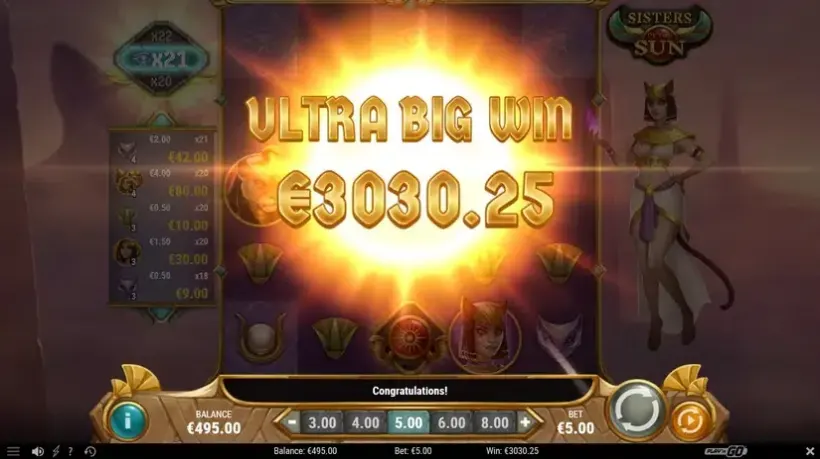 Sisters of the Sun slot screenshot 