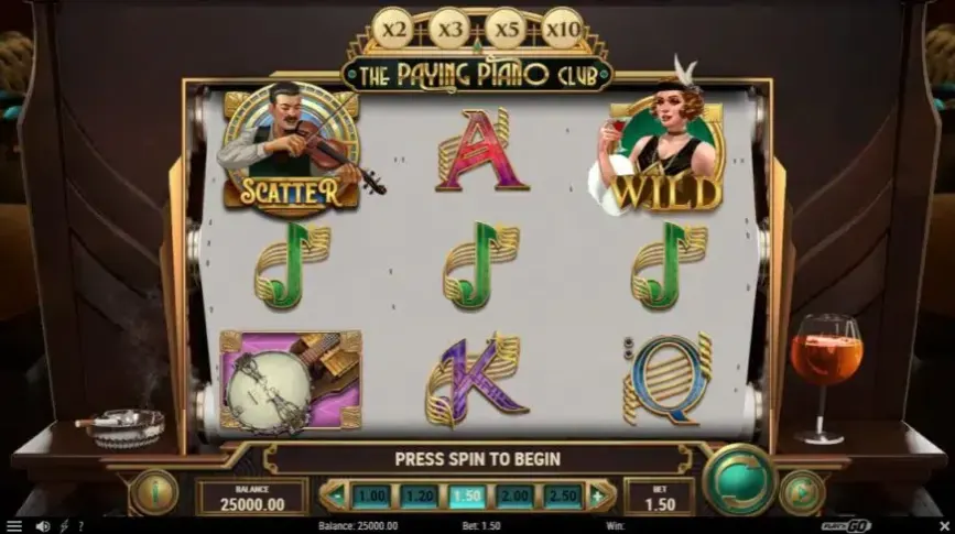 The Paying Piano Club slot screenshot 