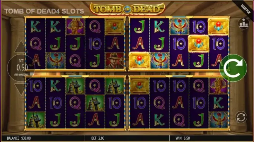 Tomb of Dead Power 4 Slots slot screenshot 2