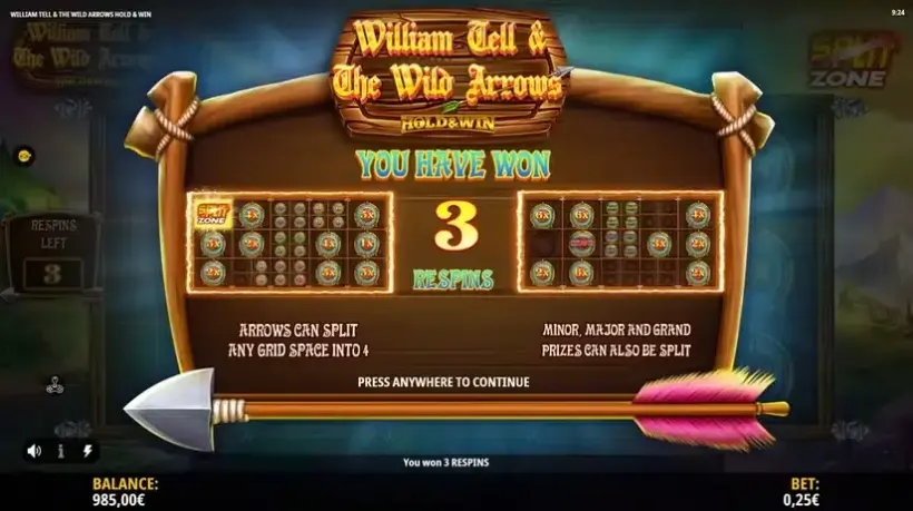 William Tell & The Wild Arrows slot screenshot 3