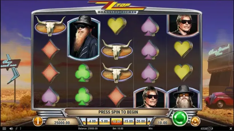 ZZ Top Roadside Riches slot screenshot 