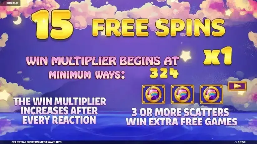 Celestial Sisters Megaways slot screenshot 2