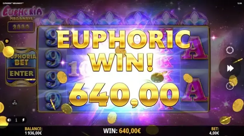 Euphoria Megaways slot screenshot 