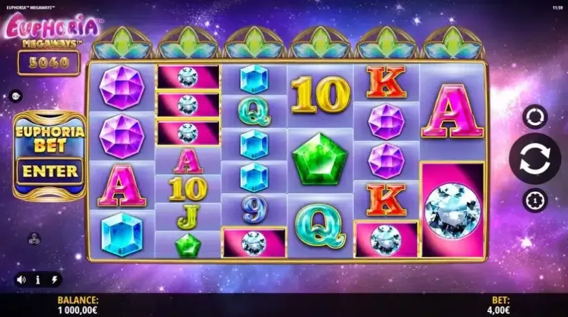Euphoria Megaways slot screenshot 