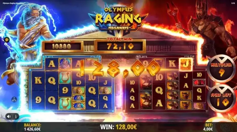 Olympus Raging Megaways slot screenshot 
