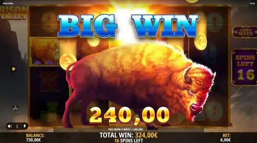 Bison Valley slot screenshot 