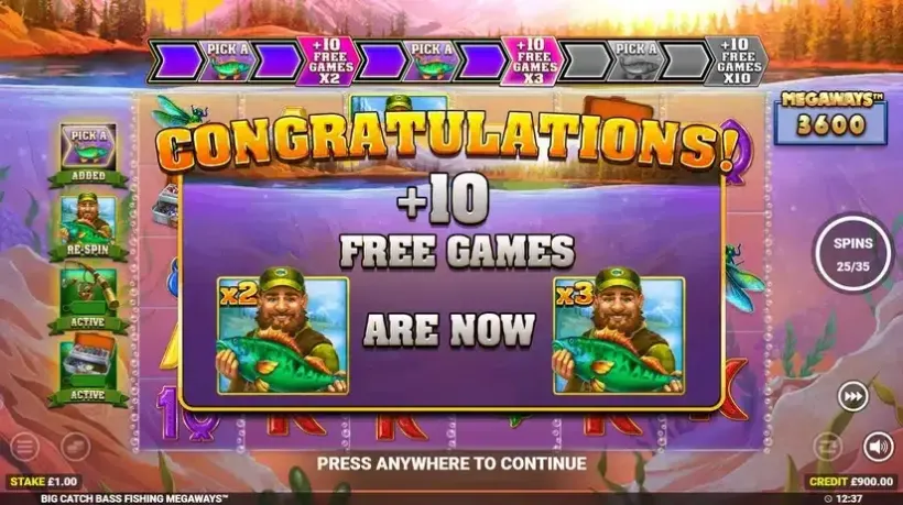 Big Catch Bass Fishing Megaways slot screenshot