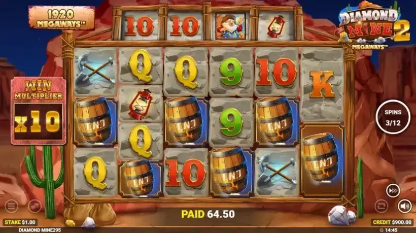 Diamond Mine 2 Megaways slot screenshot 