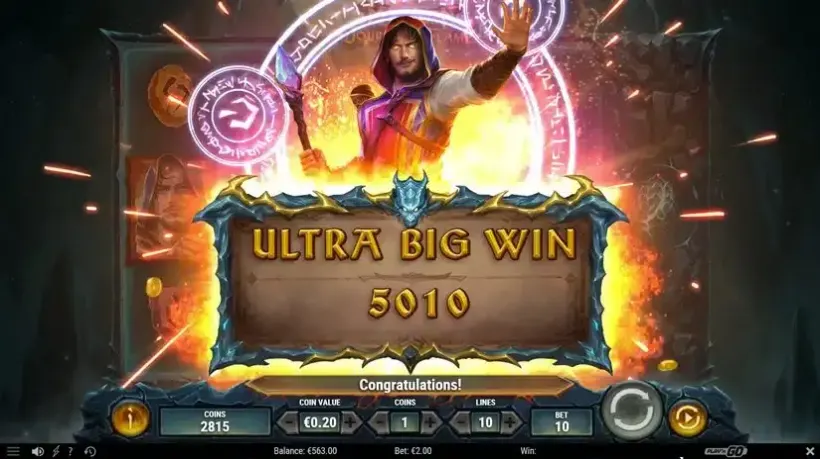 Merlin: Journey of Flame slot screenshot 