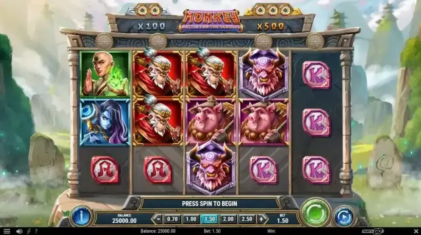 Monkey: Battle for the Scrolls slot screenshot 