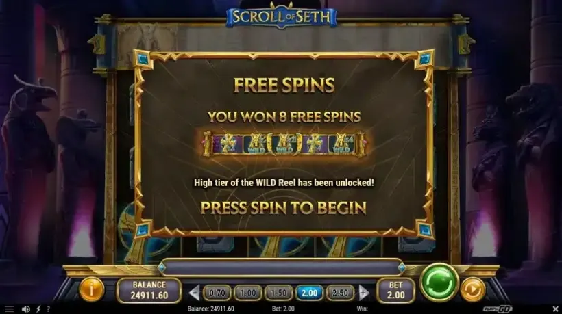 Scroll of Seth slot screenshot 3