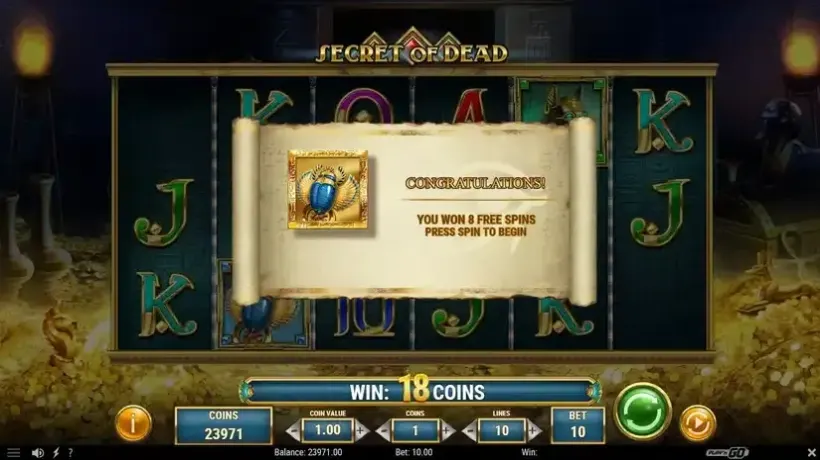 Secret of Dead slot screenshot 4