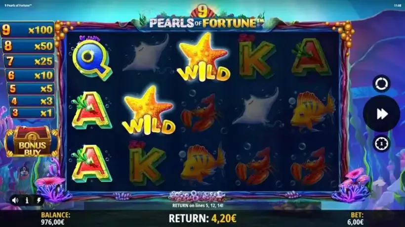 9 Pearls of Fortune slot screenshot 2