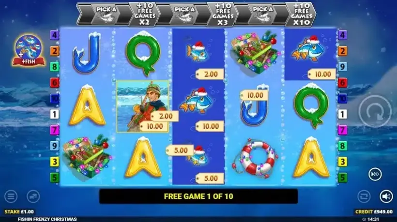 Fishin’ Frenzy Christmas slot screenshot