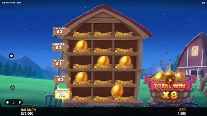 Hen Heist: Hold & Win slot screenshot 5