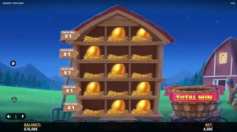 Hen Heist: Hold & Win slot screenshot 4