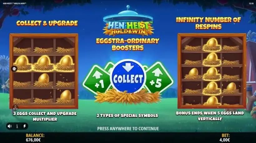 Hen Heist: Hold & Win slot screenshot 3