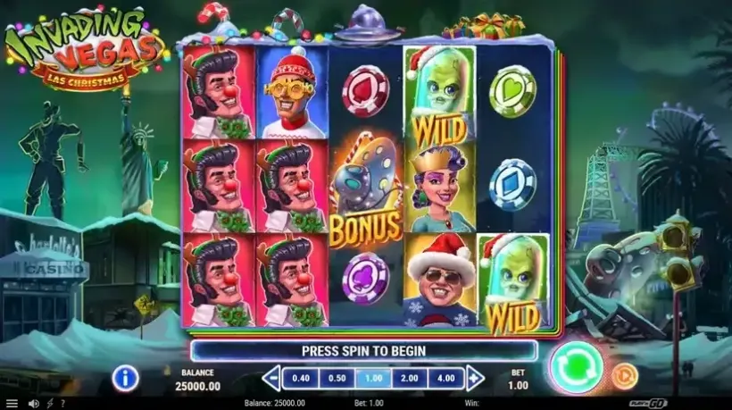 Invading Vegas: Las Christmas slot screenshot 