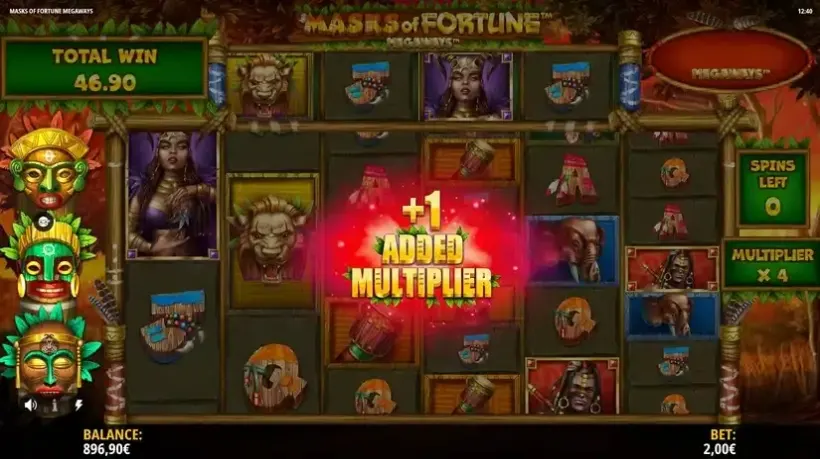 Masks of Fortune Megaways slot screenshot 5