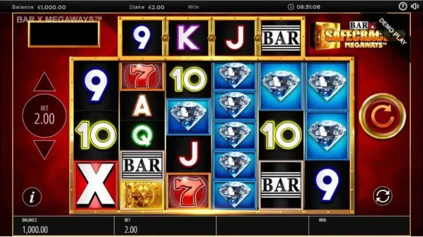 Bar-X Safecracker Megaways slot screenshot 