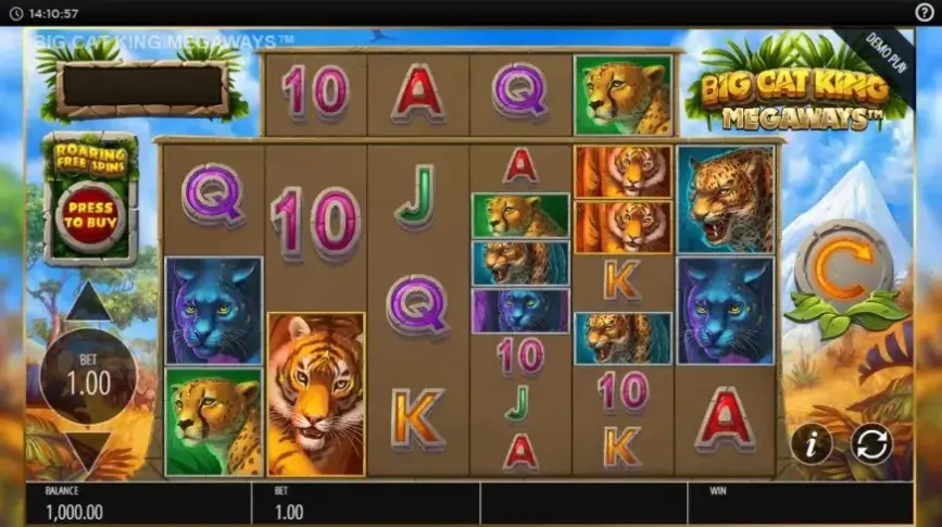 Big Cat King Megaways slot screenshot 