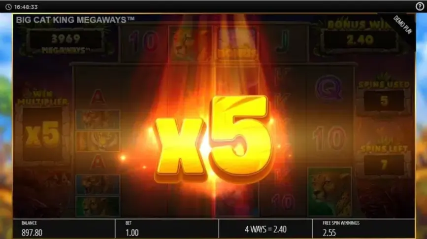 Big Cat King Megaways slot screenshot 
