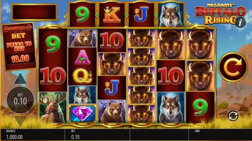 Buffalo Rising slot screenshot 2