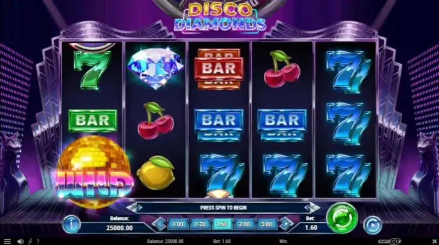 Disco Diamonds slot screenshot 