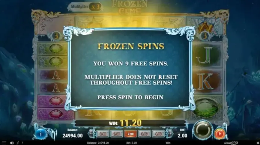 Frozen Gems slot screenshot 2