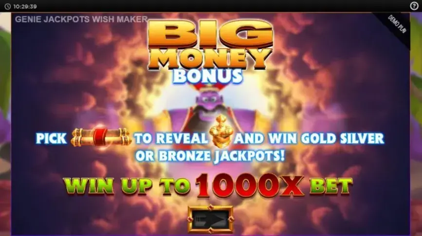 Genie Jackpots Wishmaker slot screenshot 5