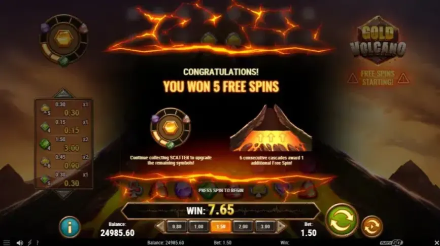 Gold Volcano slot screenshot 4