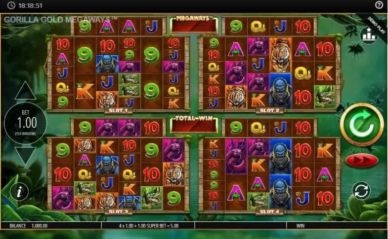 Gorilla Gold Megaways slot screenshot 