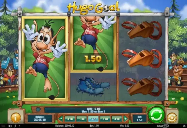 Hugo Goal slot screenshot 