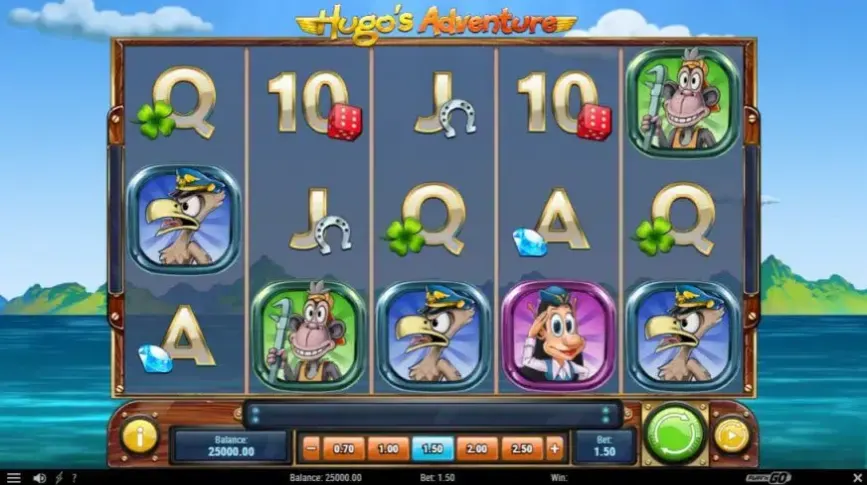 Hugo’s Adventure slot screenshot 