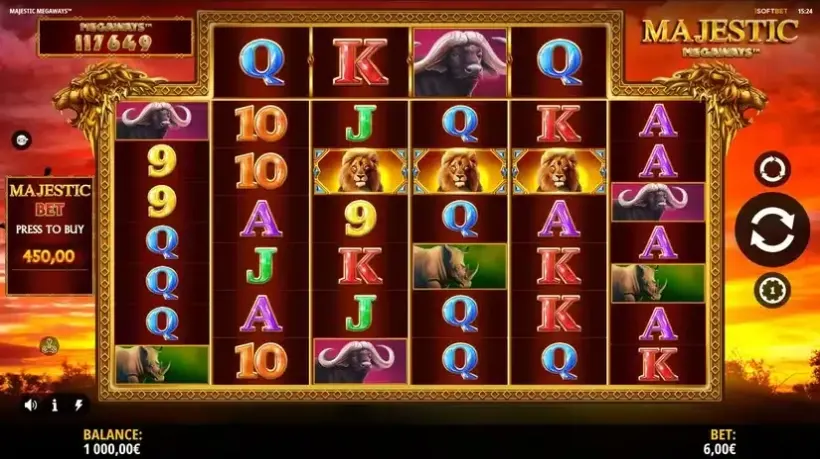 Majestic Megaways slot screenshot 