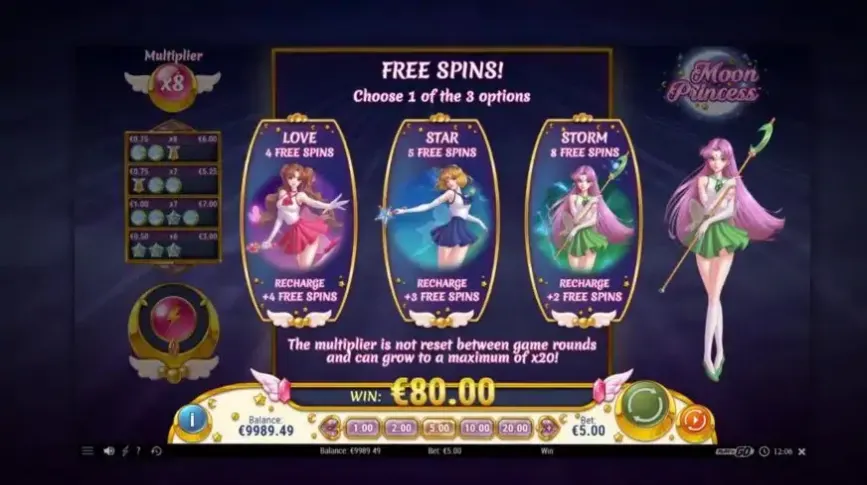 Moon Princess slot screenshot 